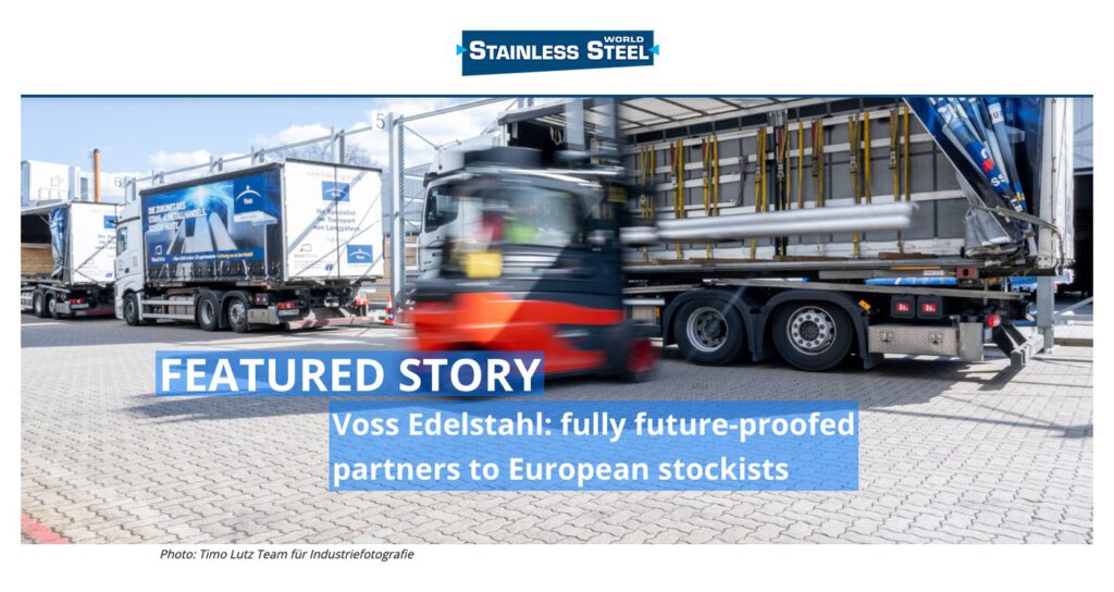 Artikel über Voß im Fachmagazin Stainless Steel World mit unserem Bild und Fotonachweis